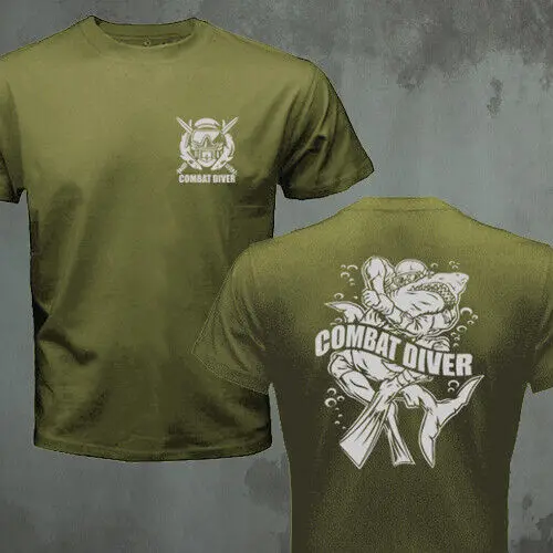 US Military Combat Diver Special Forces T-shirt Short Sleeve Casual 100% Cotton Shirt