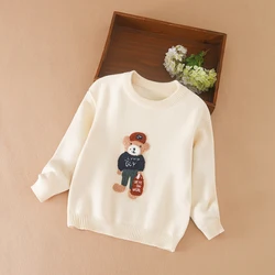 Suéter para niñas, ropa de punto de otoño e invierno, jersey para bebés, suéter cálido bonito de dibujos animados para niños, ropa