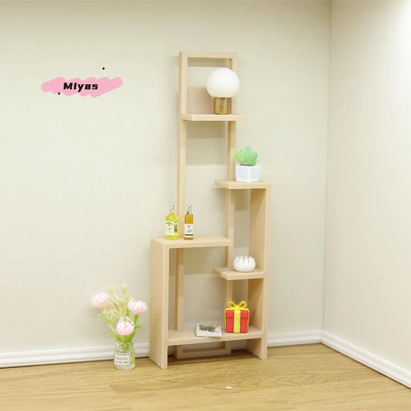 1개 미니 디스플레이 스탠드 1/12 스케일 중국 스타일 수납 선반 인형집 빈 선반 홈 데코 미니어처 인형집 액세서리