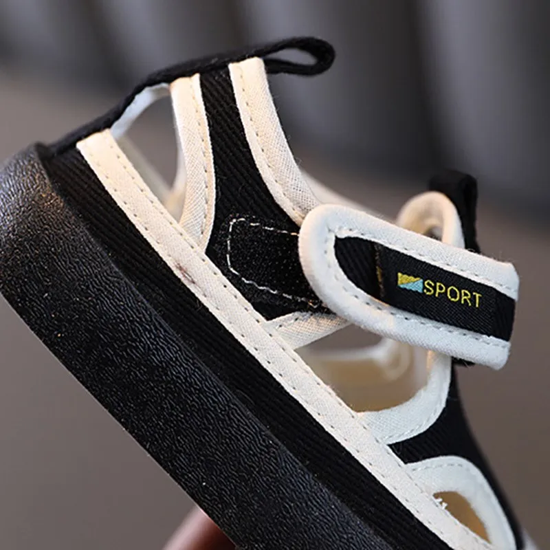 New Summer Children Canvas Shoes Breathable Closed Toe Kids Sandals Non-slip Fashion Toddler Girls Boys Sandals EU 15-28