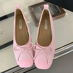 2024 New Spring Shoes Classic Bow Knot Flats Slip On Casual Shoes Women Boat Ballet Flats Ballerinas Soft Moccasins Female Mujer