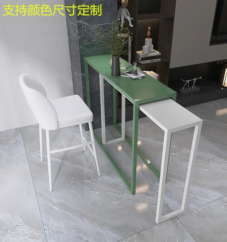 Bar table, family balcony, retractable wall, narrow strip table, milk tea shop, bar, high legged table and chair,