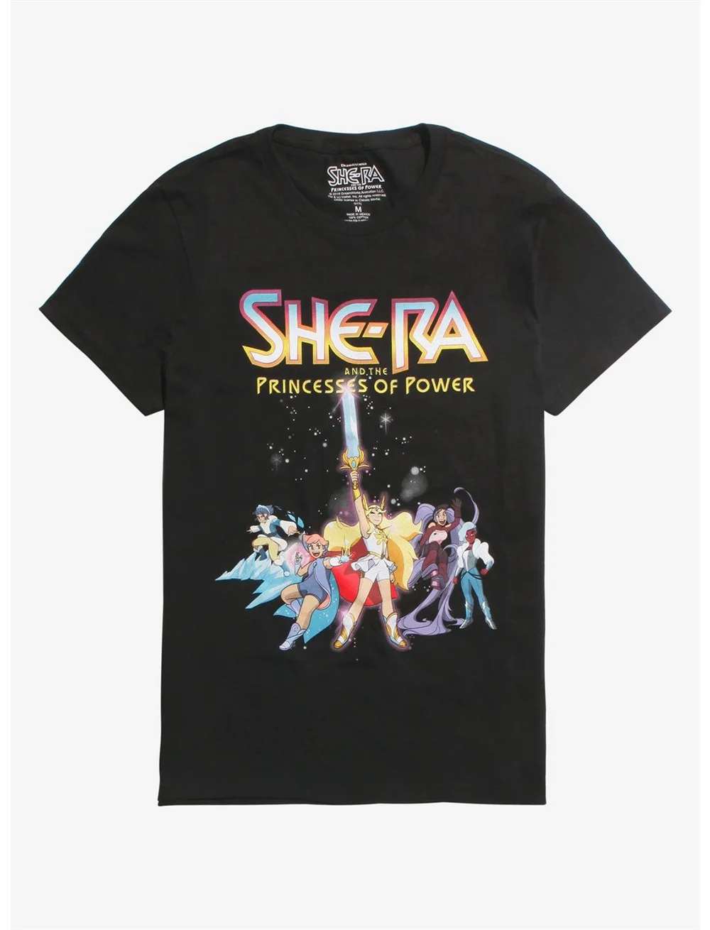 Masters Of The Universe She Ra And Swiftwind T Shirt Mens Licensed Cartoon Black