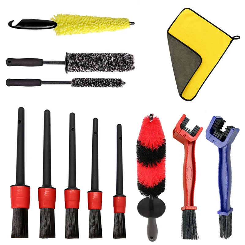 Car Universal Wheel Wash Brush Set Car Tire Rim Cleaning Tools Motorcycle Wheel Wash Brush Auto Detailing Washing Accessories