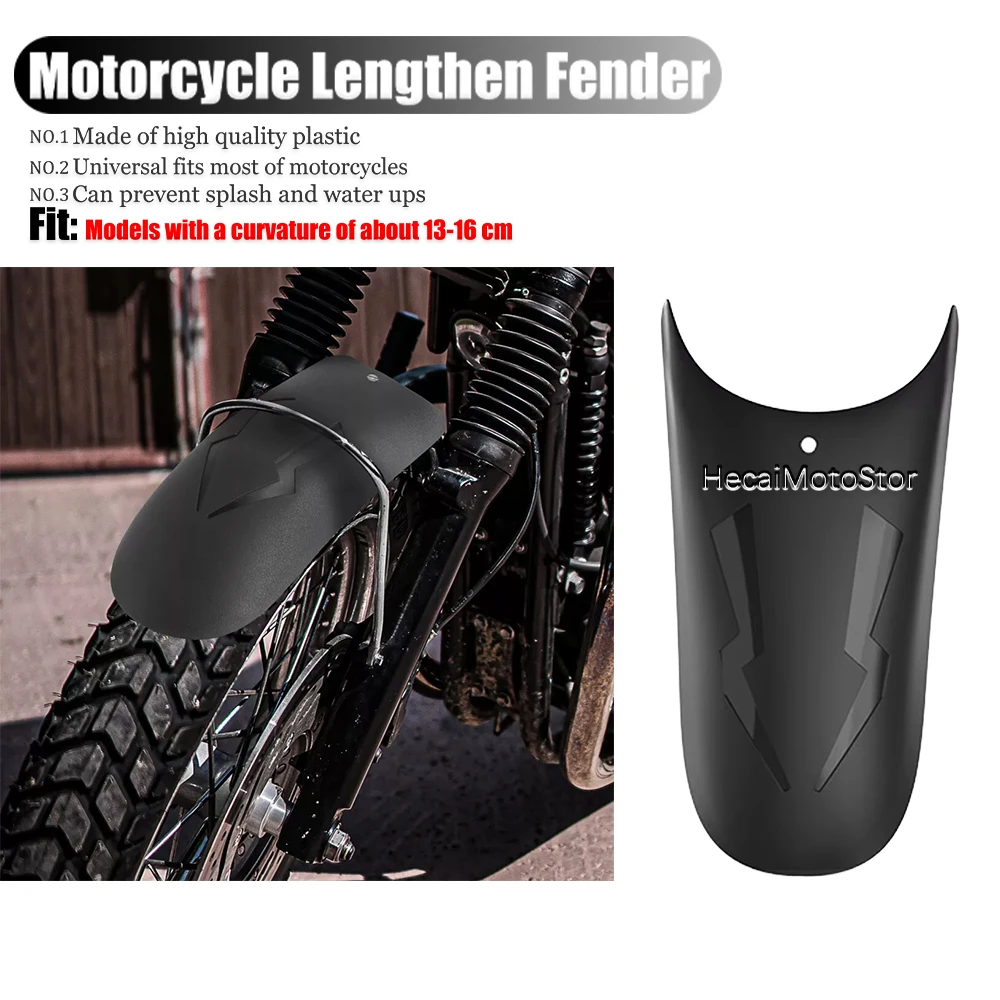 

Motorcycle Lengthen Front Fender Rear or Front Wheel Extension Fender Mudguard Splash Guard