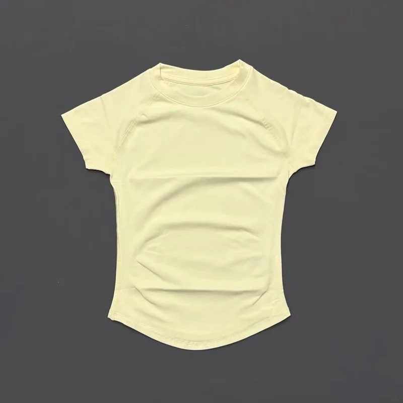 HISTELLO Kurzarm-Fitness-T-Shirt, schnell trocknend, schmale Passform, atmungsaktiv, nahtlos, für Training, Yoga, Fitness, Laufen, Freizeit, Sport – Detail 12