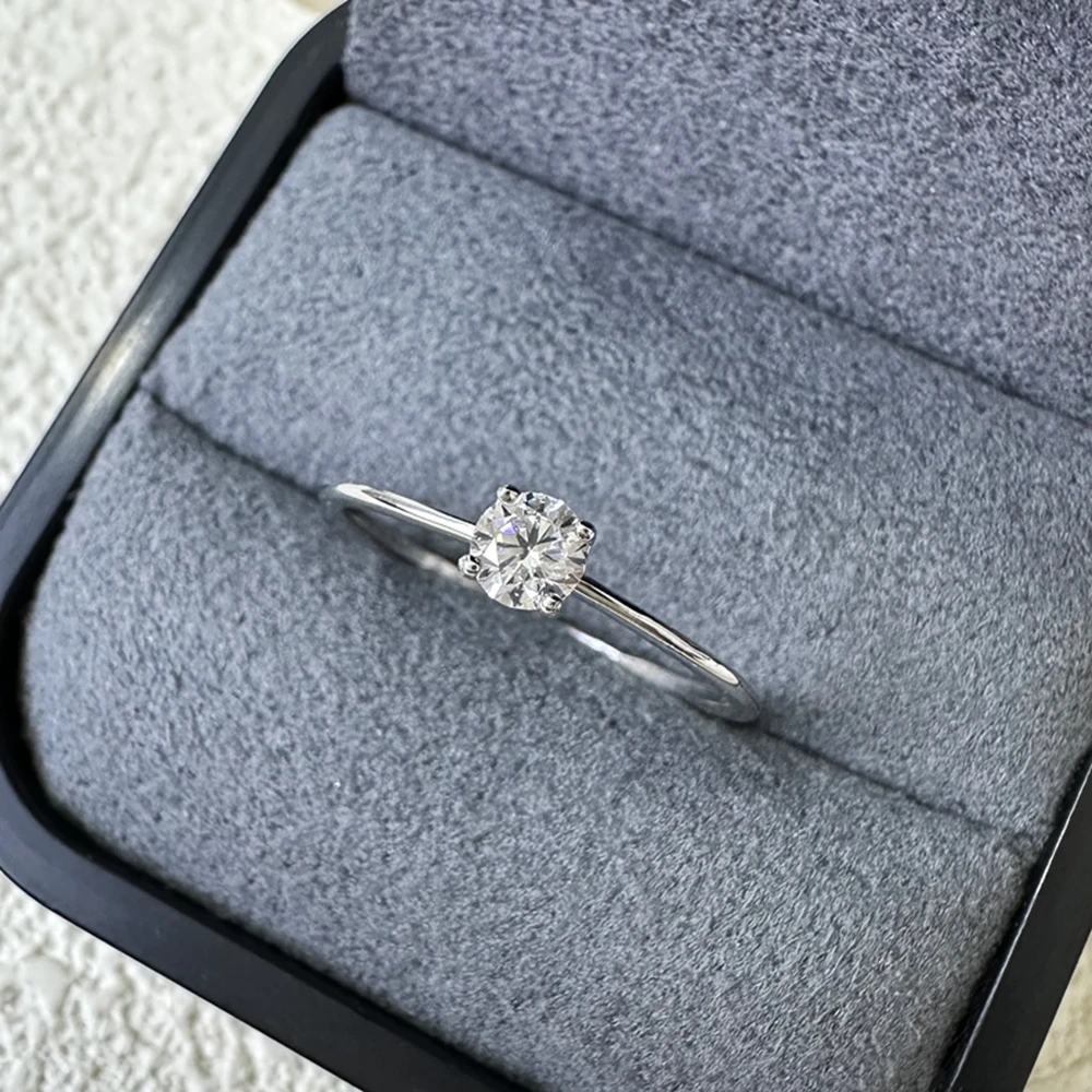 WUIHA 스파클링 리얼 925 스털링 실버 GRA Moissanite 다이아몬드 기념일 약혼 결혼 반지 여성을위한 선물 파인 쥬얼리