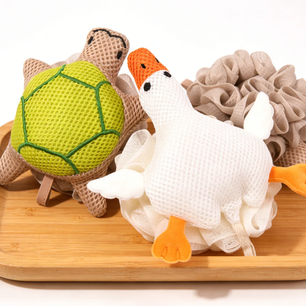 

Cute Little Turtle Bath Flower Ball Large Size Not Easy To Scatter Flowers Bathroom Men and Women Rich in Bubbles Soft Bath Ball