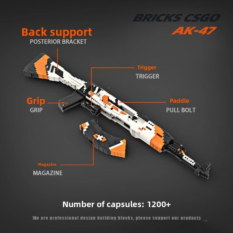 MOC Huge Weapon Building Block Gun Can Fire DIY Creative Fun Model Children Puzzle Collection Bricks Toy