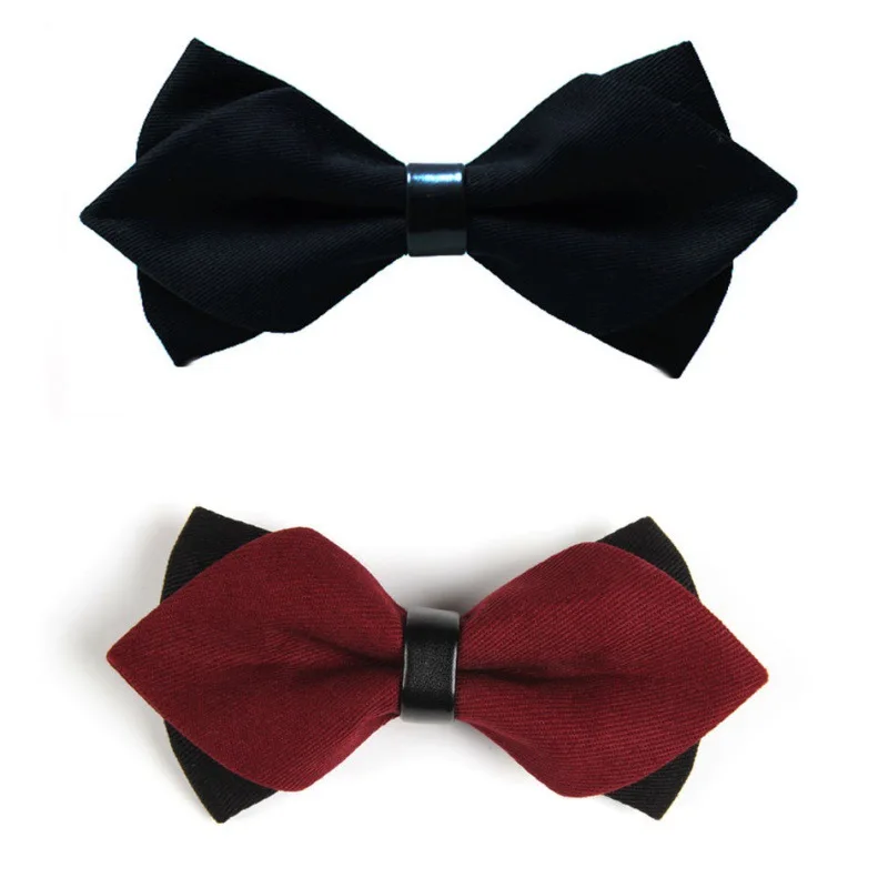 

Black bow tie cotton linen men's business casual wedding banquet performance wine red