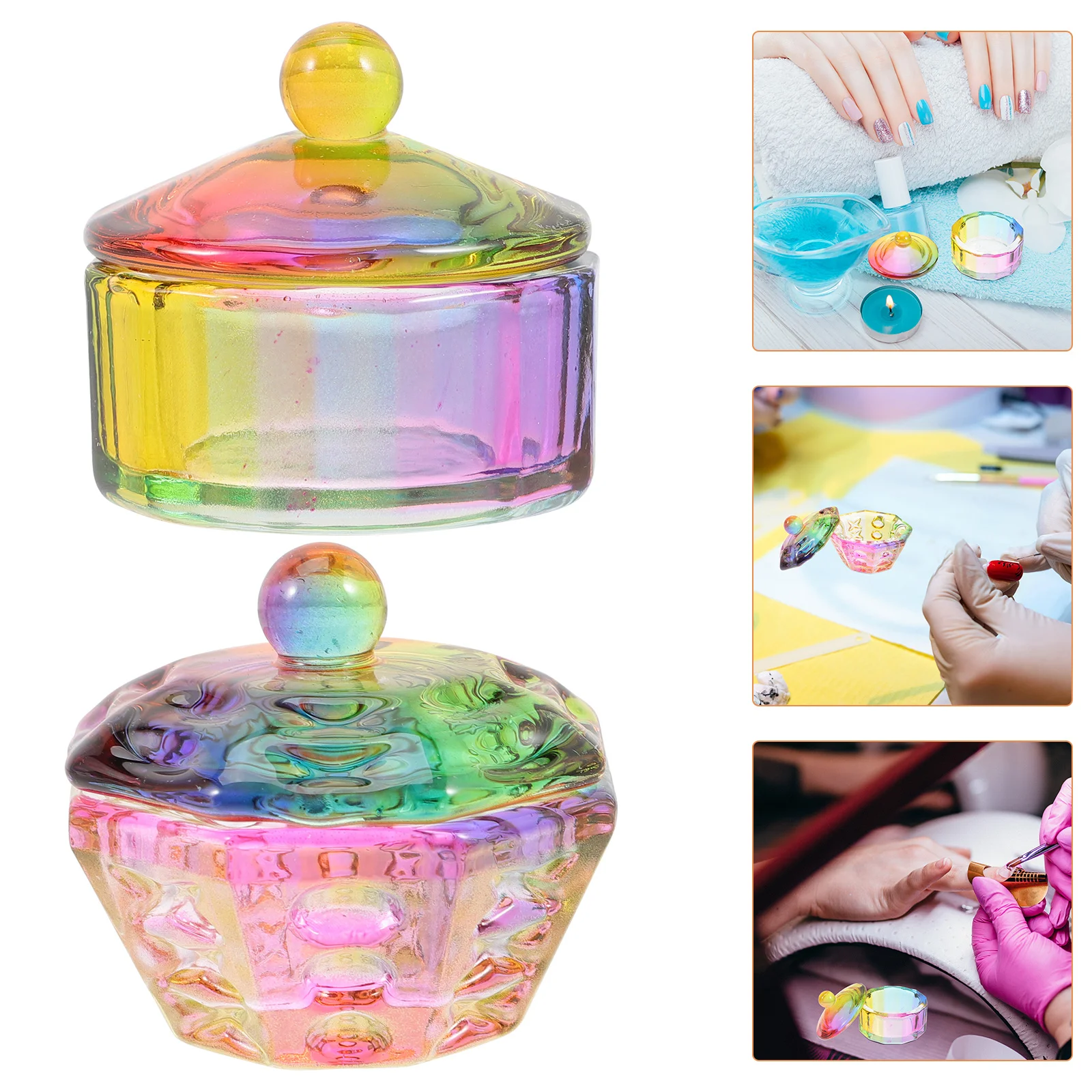 

2 шт., стеклянная чашка для чистки ногтей, аксессуар для чистки ручки для профессионалов, мономерная чашка для маникюра, держатель для ногтей