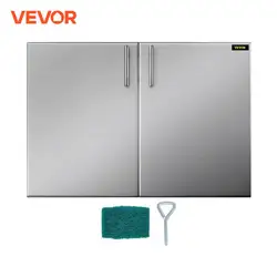 VEVOR-puerta de acceso firme, resistente al agua, a prueba de aceite, acero inoxidable, doble manija empotrada para cocina al aire libre, parrilla, gabinete de estación