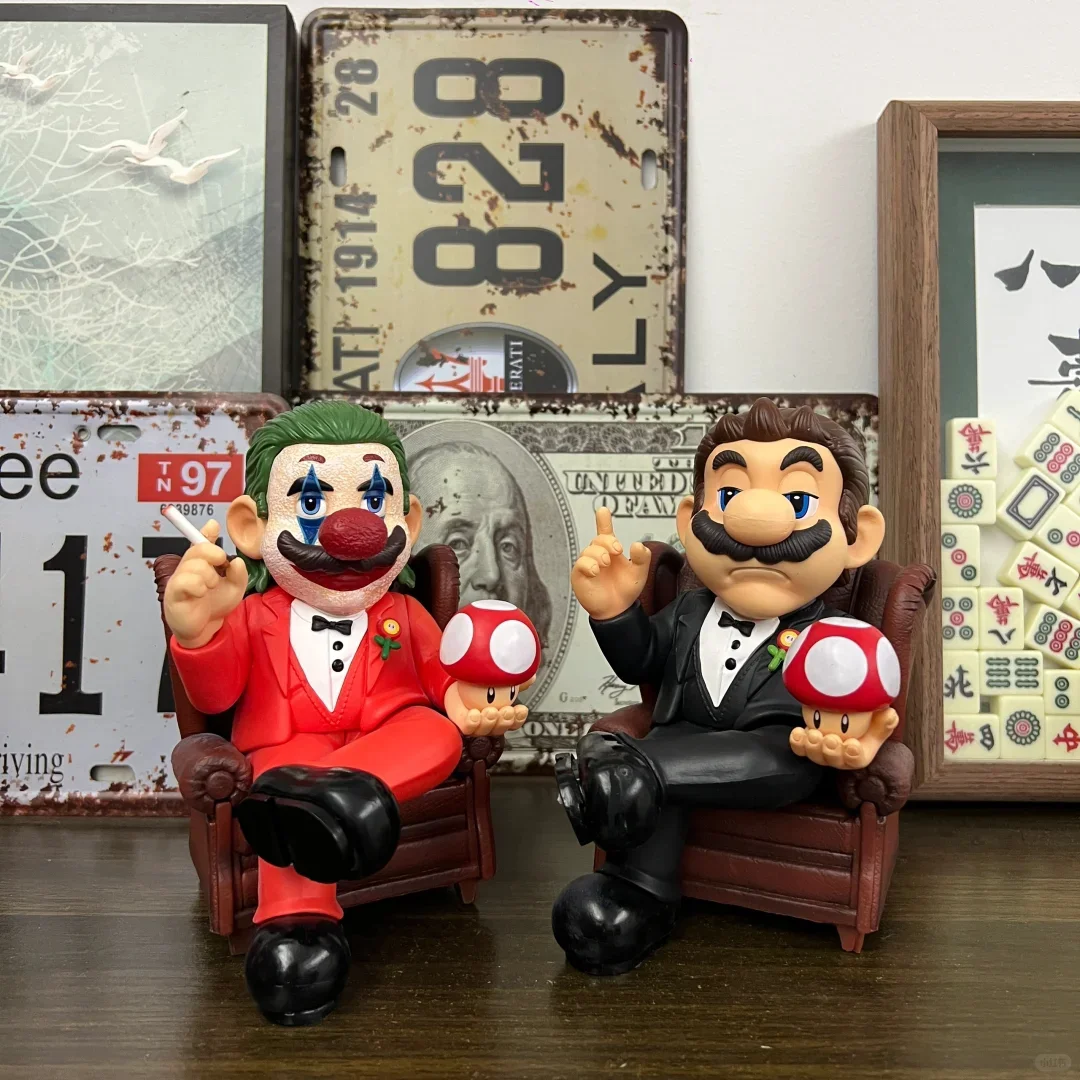 Новая коллекционная фигурка Супер Марио в образе Крёстного отца и Джокера со стулом, модель из ПВХ, игрушка-украшение для рабочего стола