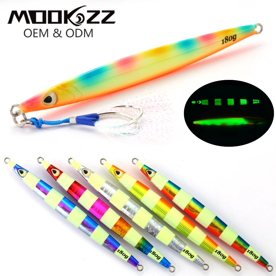 MOOKZZ Metal Jig Fishing Bait Speed Jinging 150G/180G/200G Artificial Hard bait jingging lures for sea fishing Fishing tackle