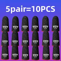5 pares (10 uds) de fundas para los dedos para juegos de teléfono, guantes antideslizantes para controlador, antisudor, transpirables, sin costuras, cubierta para los dedos con pantalla táctil