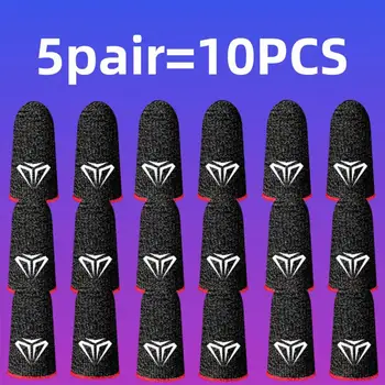 5pair=10pcs Phone Gaming Finger Sleeves Game Hand Controller Gloves Anti Sweat Breathable Seamless Touchscreen Finger Cover