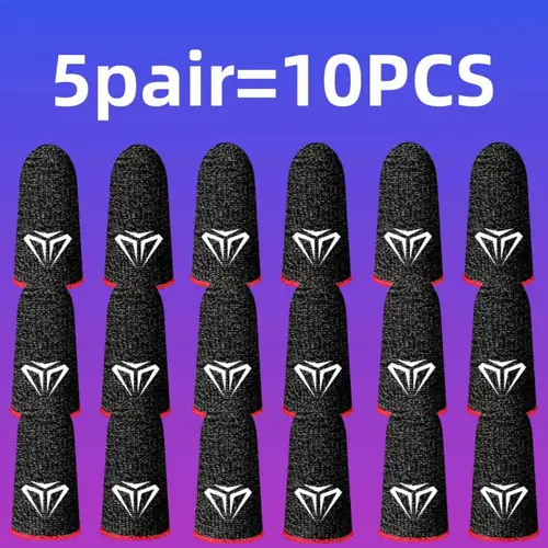 5 pares (10 uds) de fundas para los dedos para juegos de teléfono, guantes antideslizantes para controlador, antisudor, transpirables, sin costuras, cubierta para los dedos con pantalla táctil