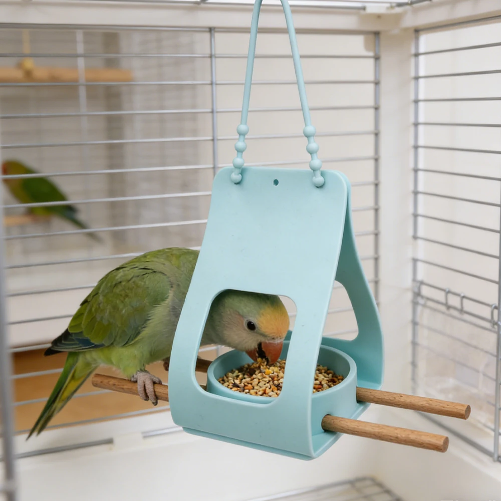 Comedero colgante para pájaros con perchas, impermeable para balcón y jardín - imagen 4