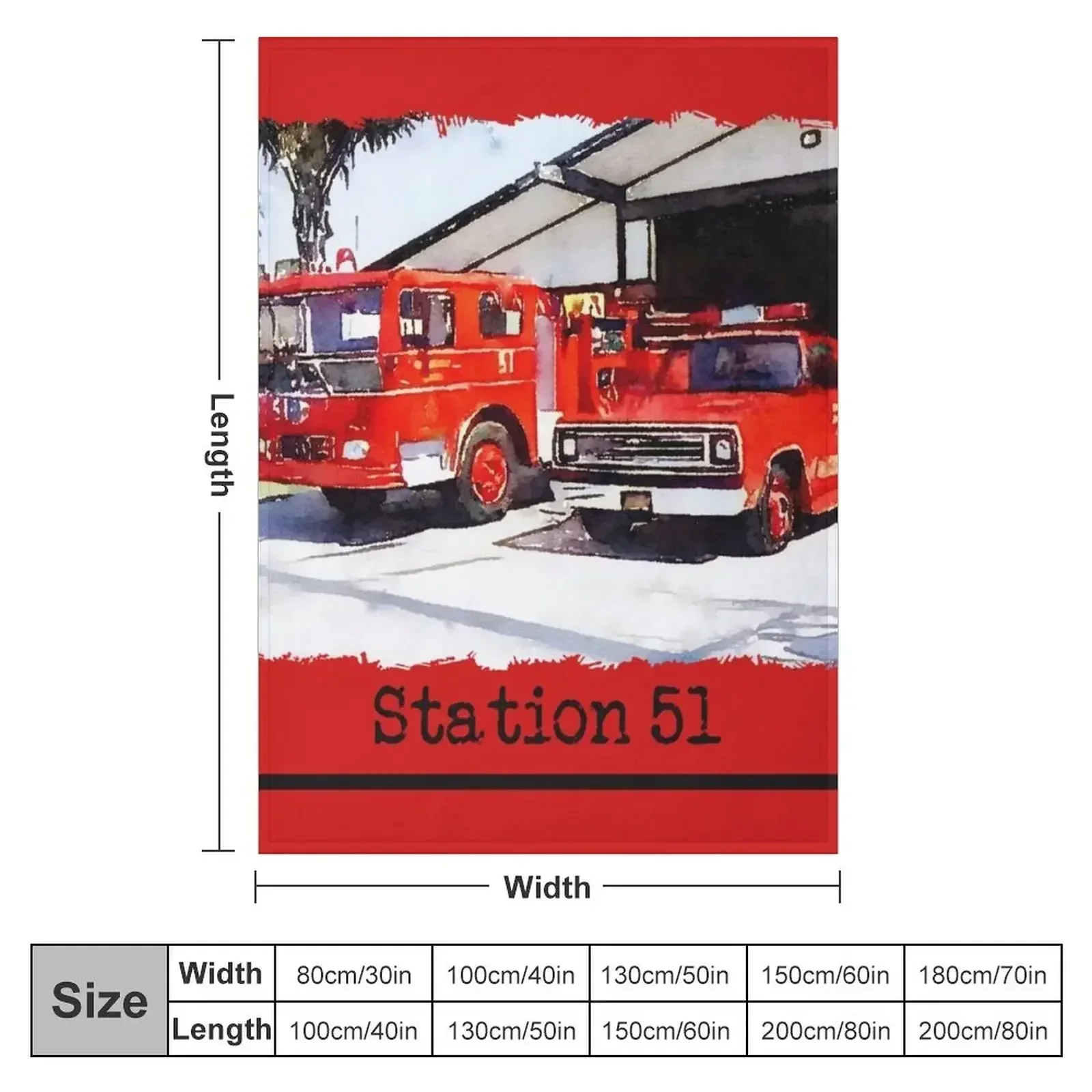 Fire Station 51, Emergency TV Show, Firetruck Throw Blanket Furrys Extra Large Throw warm for winter Blankets