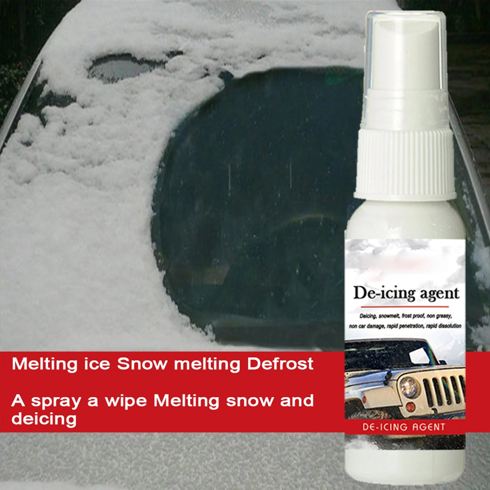 30ml Car Deicer Snow Melting Deicing Spray Defrost Agent Quickly Antifreeze for Cars Windshield Ice Snow Remover Spray