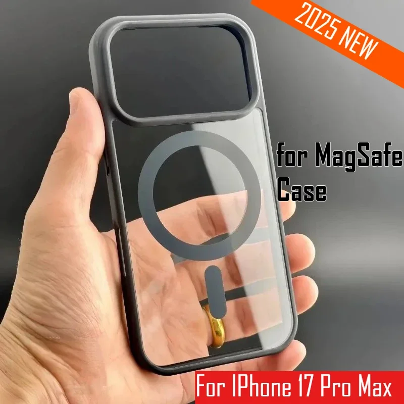 Für Magsafe Magnetische Telefon Fall für IPhone 17 Pro Max 16 15 14 Plus 13 12 Mini 11 AIR HD Transparent Acryl PC Stoßfest Abdeckung