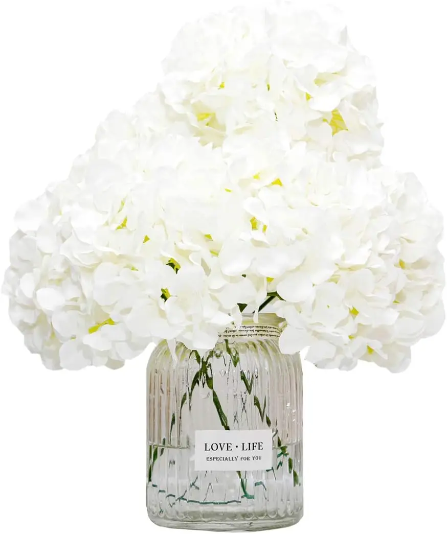 6 Stück 8,7 Zoll Seiden-Hortensien-Blütenköpfe mit Stielen, künstliche Hortensien-Blumen für DIY-Hochzeits-Mittelstück, Heimdekoration – Detail 29
