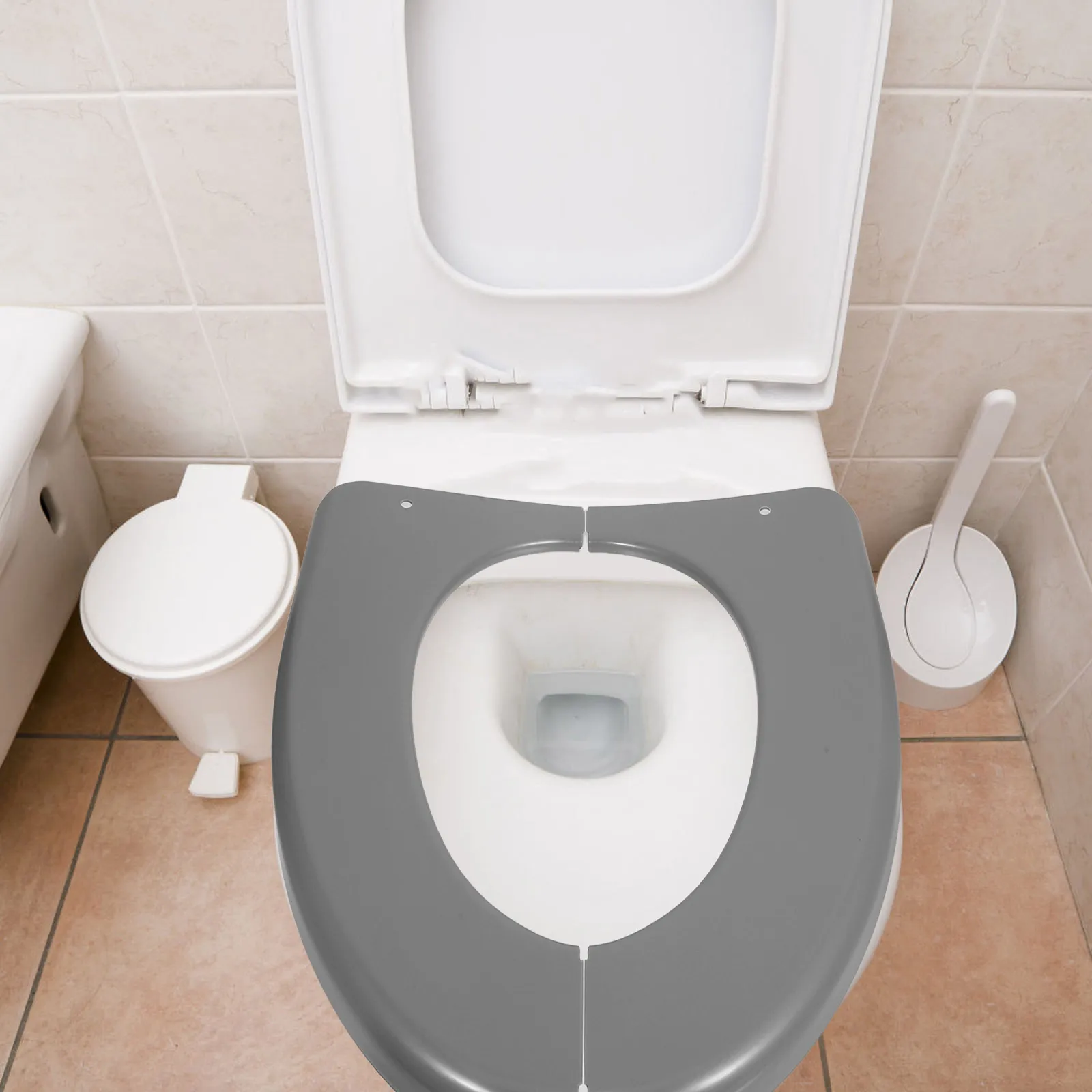 

Foldable Cushion Waterproof Portable Travel Toilet Seat Cover Adults Kids Universal Fit Plastic Training Pad For Public