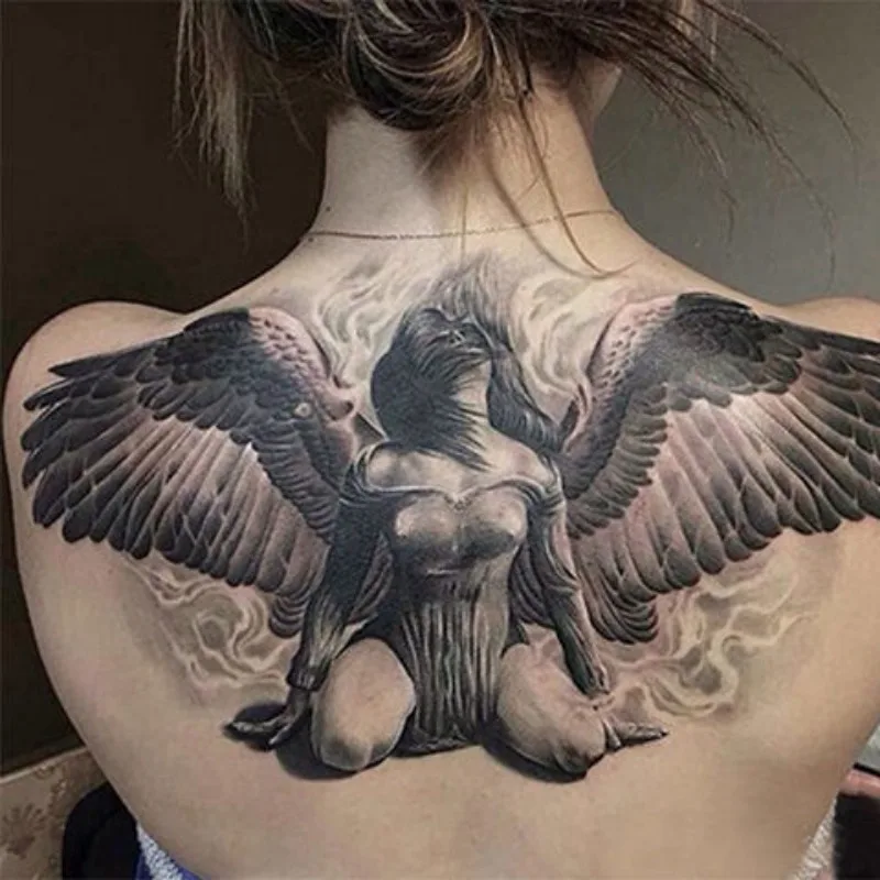 Tatuagem temporária com asas de anjo, tatuagem falsa, "sexy", duradouro, etiqueta do tatuagem, caixa, impermeável