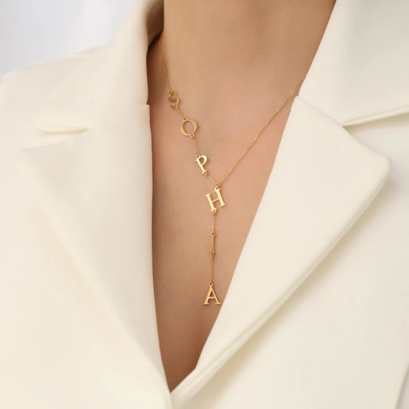 

Customized personalized name letter necklace, stainless steel necklace pendant, jewelry gift
