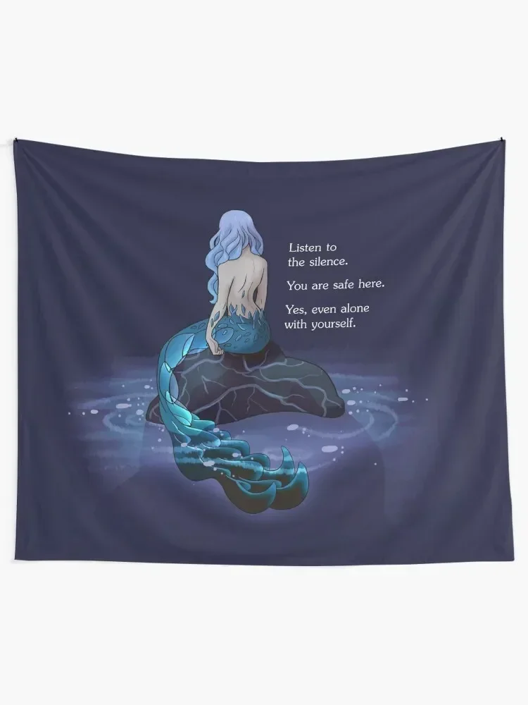 Listen to the Silence Mermaid Tapestry Room Decorations Aesthetic Wall Decor Home And Comfort Decor Tapestry