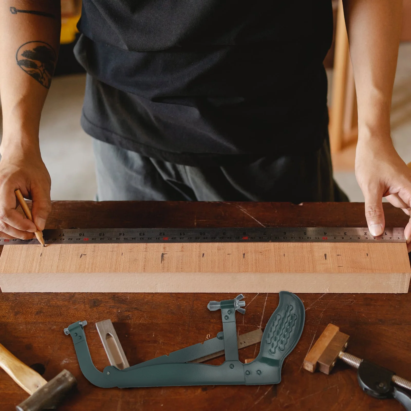 1개 핸드 프레임 휴대용 철제 활형 조절 가능한 텐션 논슬립 핸들 목재 플라스틱 대나무 절단에 이상적