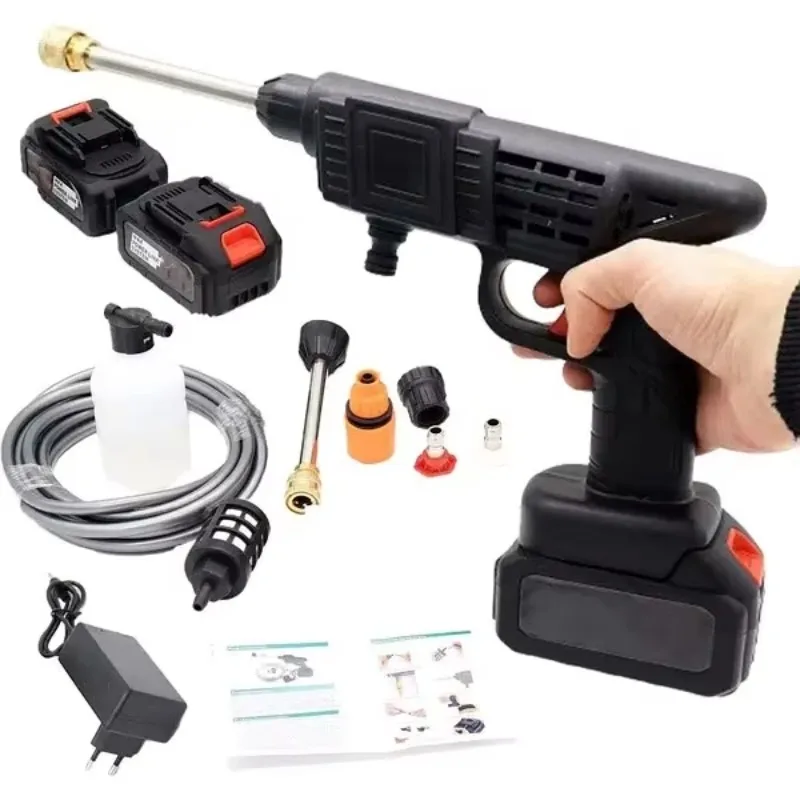 Power Pressure Washer Portable High Pressure Wireless Car Washer Water Gun Handheld Electric Power Water Spray Gun Cleaner Kit