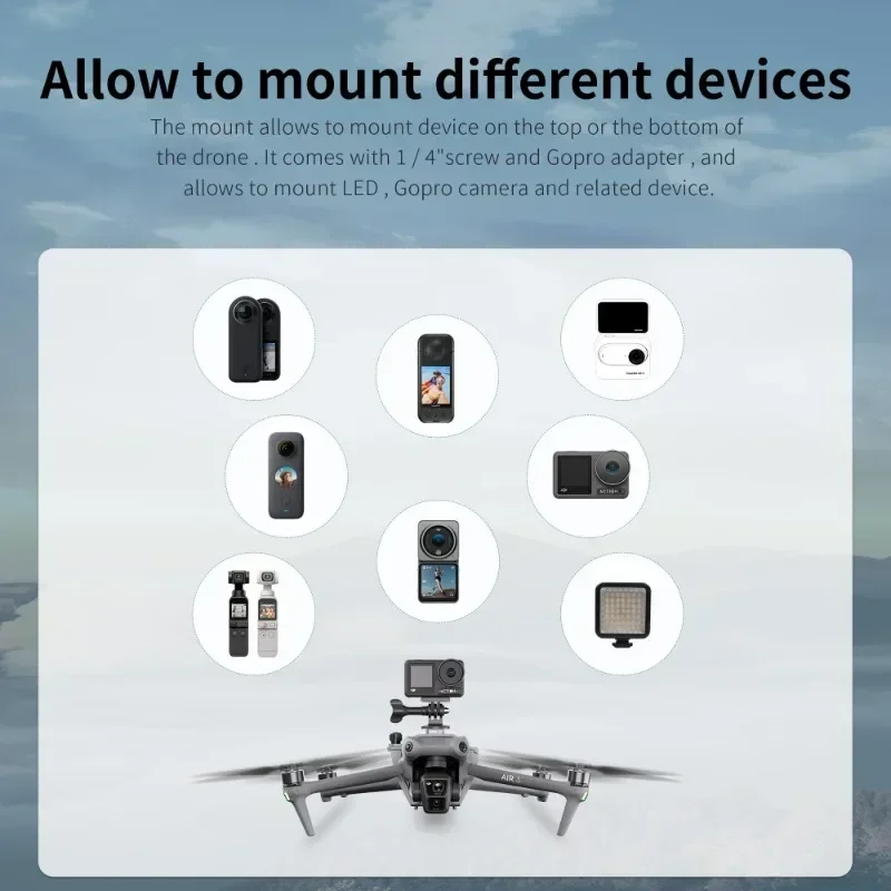 Multifunctional Mount Holder for DJI Air 3 Expansion Fixed Bracket Camera Connect Adapter Night LED Light Drone Speaker Mount