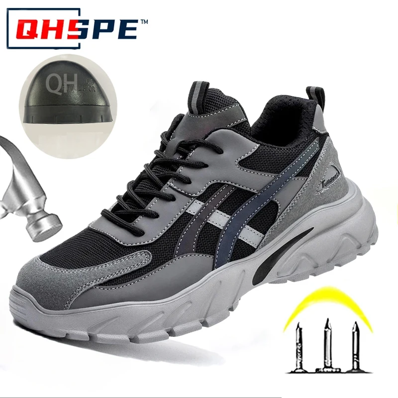 

Men's Steel Toe Safety Shoes, Puncture Proof Work Sneaker, Male Protective Footwear, Work Boots,