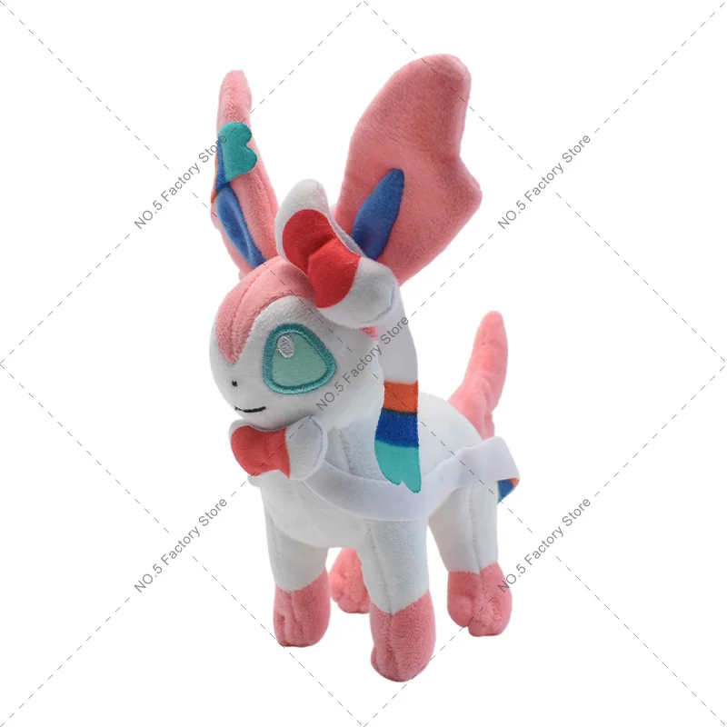 10-23cm Pokemon Sylveon Plush Toy Kawaii Anime Eevee Espeon Jolteon Vaporeon Stuffed Animal Doll for Children Christmas Gift