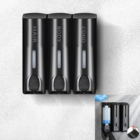 Single and Double Headed 350ml Hand Soap Shampoo Dispenser Wall Mount Shower Liquid Dispensers Containers for Bathroom Washroom