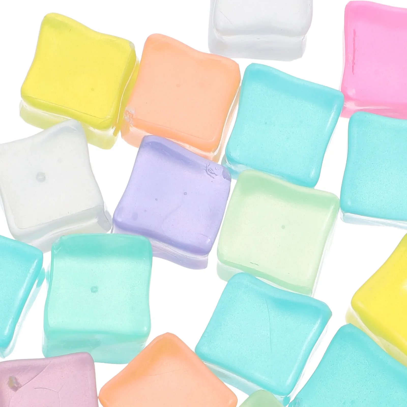 Reusable Acrylic Ice Cubes 25 Pack Glow in the Dark Washable Fast Freezing Drink Chillers for Party Bar
