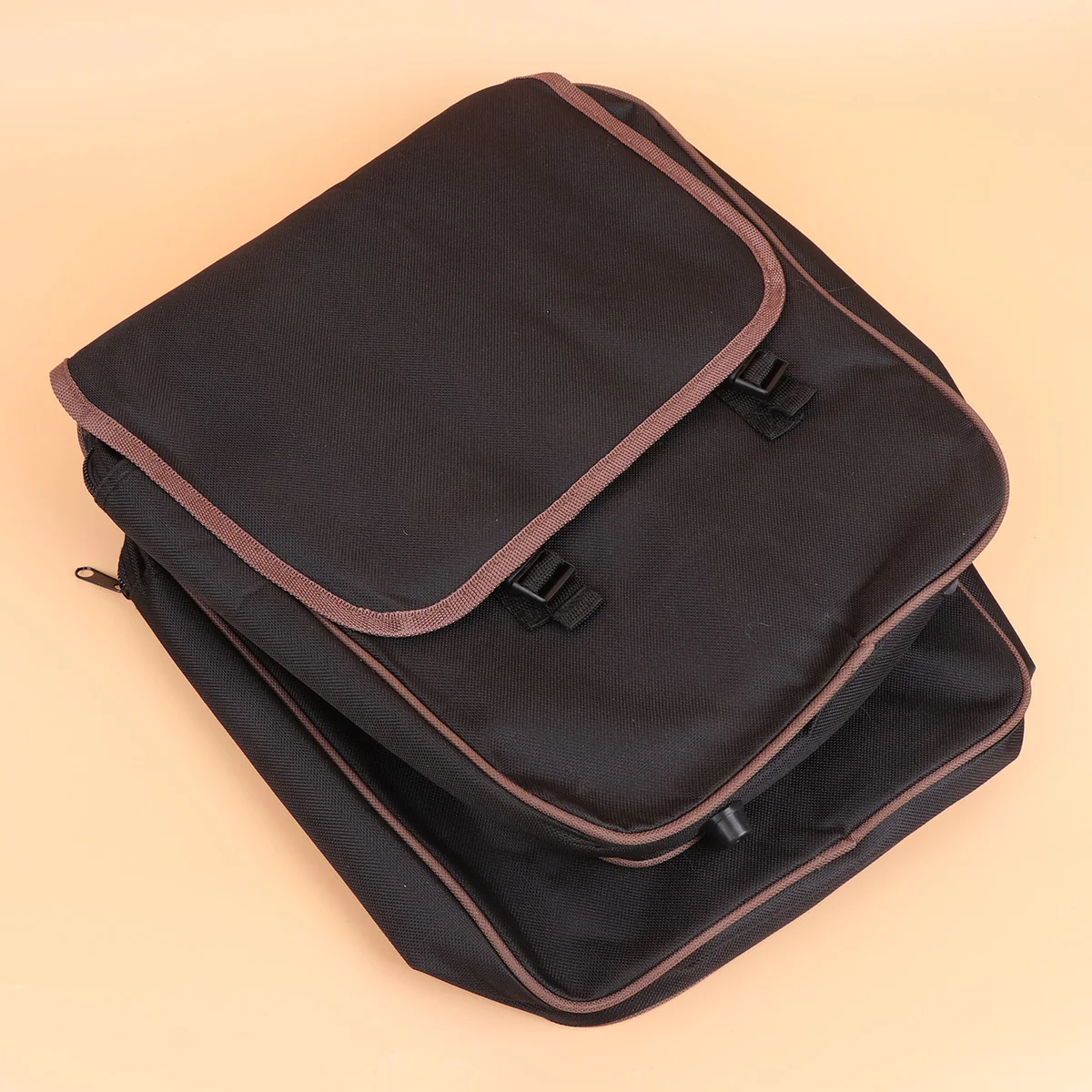 

Rear Seat Bag Nylon Water Resistant Large Capacity Zipper Flap Cycling Bike Saddle Tail Side Pouch Outdoor Hiking Black