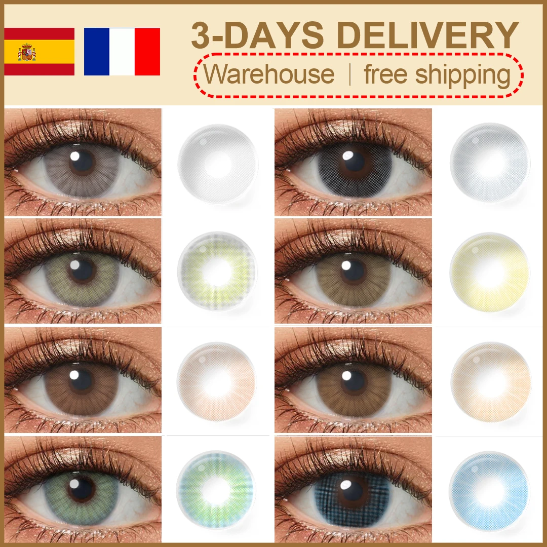 FR/ES Warehouse HIDROCOR Color Contact Lens 3-Day Delivery Color Contacts Lenses for Eyes Natural Color Contact Lens Brown Color