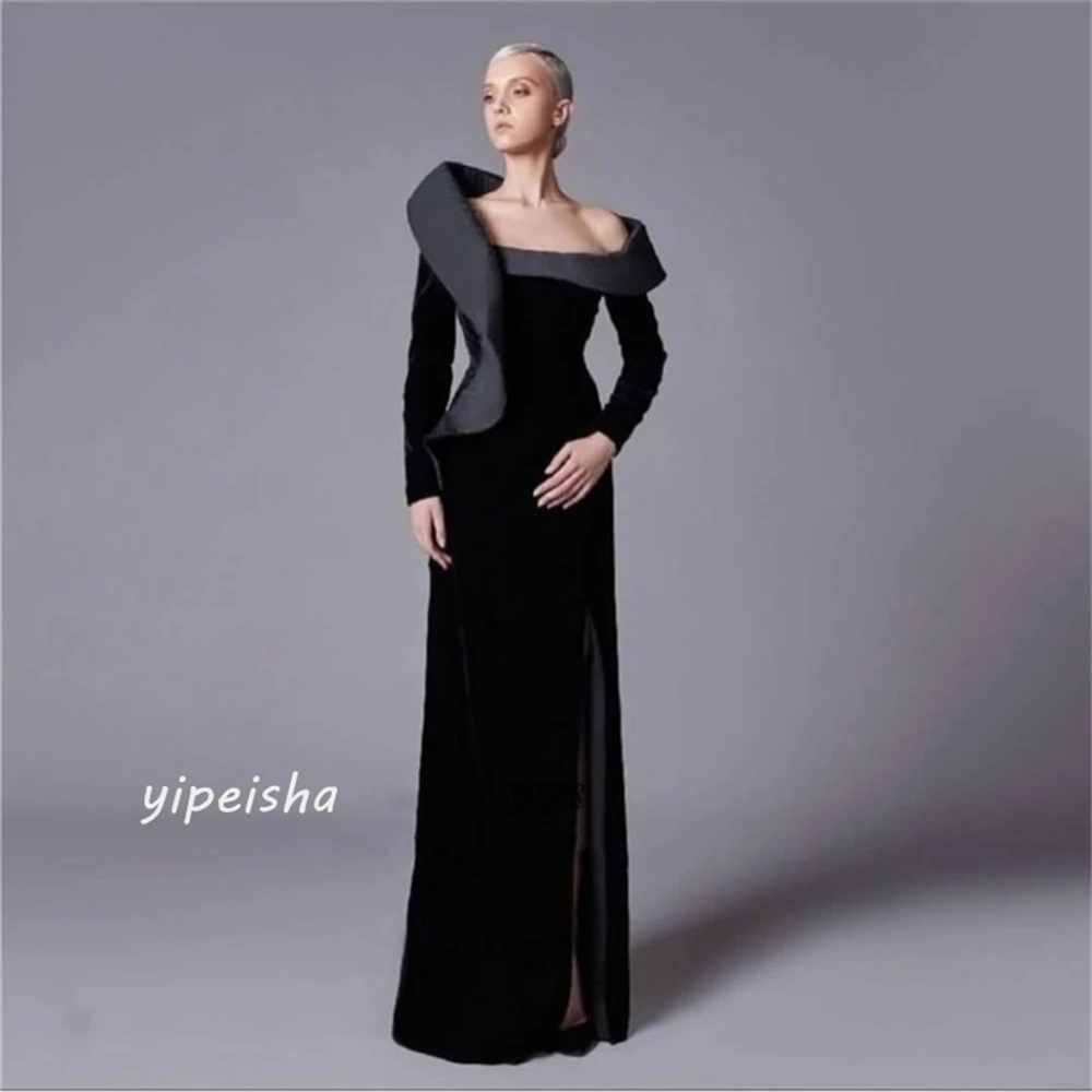 Maßgeschneidertes, glitzerndes, exquisites Abendkleid aus Jersey mit Rüschen für Cocktailpartys, A-Linie, One-Shoulder-Kleid, maßgeschneidertes