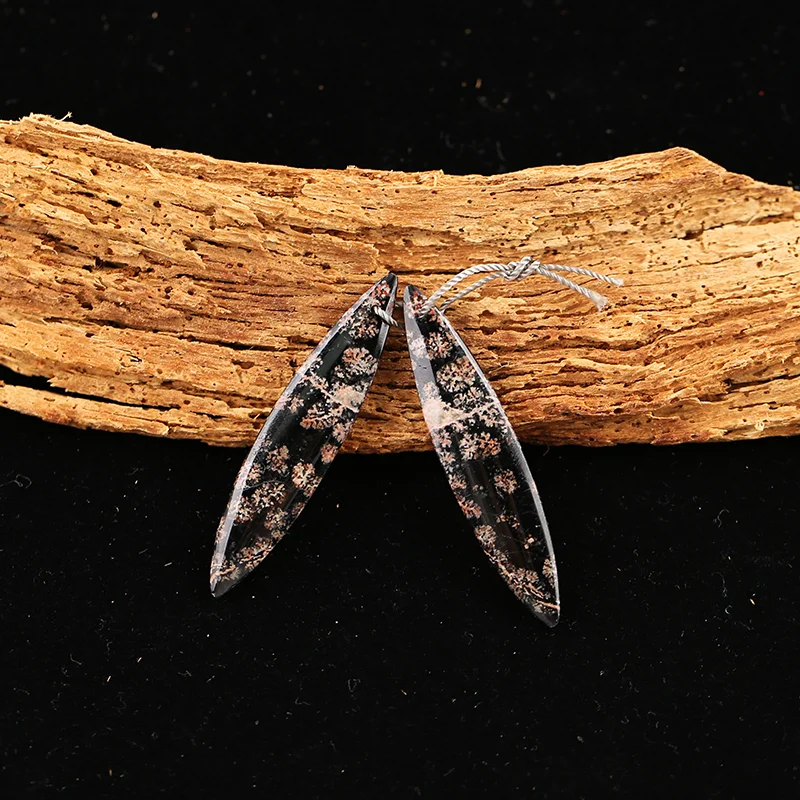 

B&F Snow Flake Obsidian Earring Beads for Jewelry Making, Handmade Natural stones beads, Stones for jewelry Making Supplies