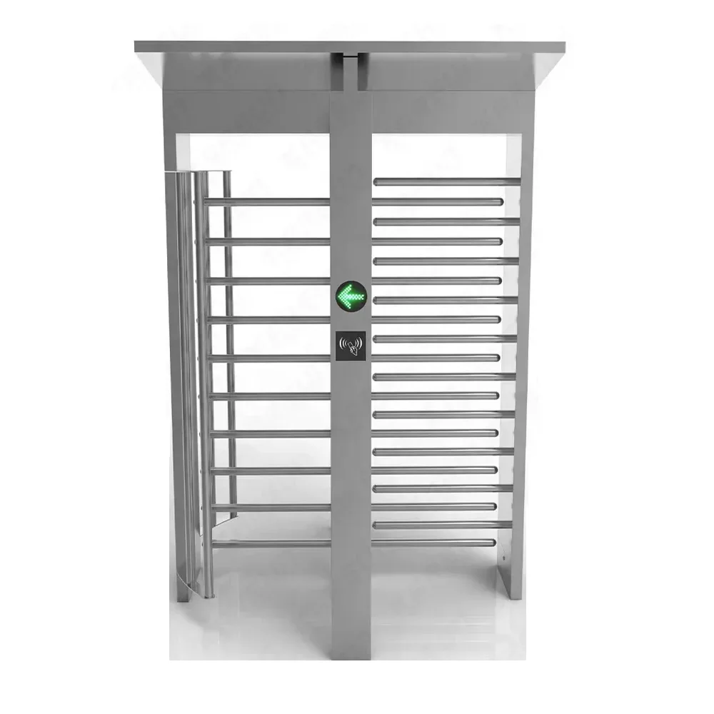 Fingerprint Turnstile Biometric Qrcode Full Height Turnstile Gate with Widened Top Cover