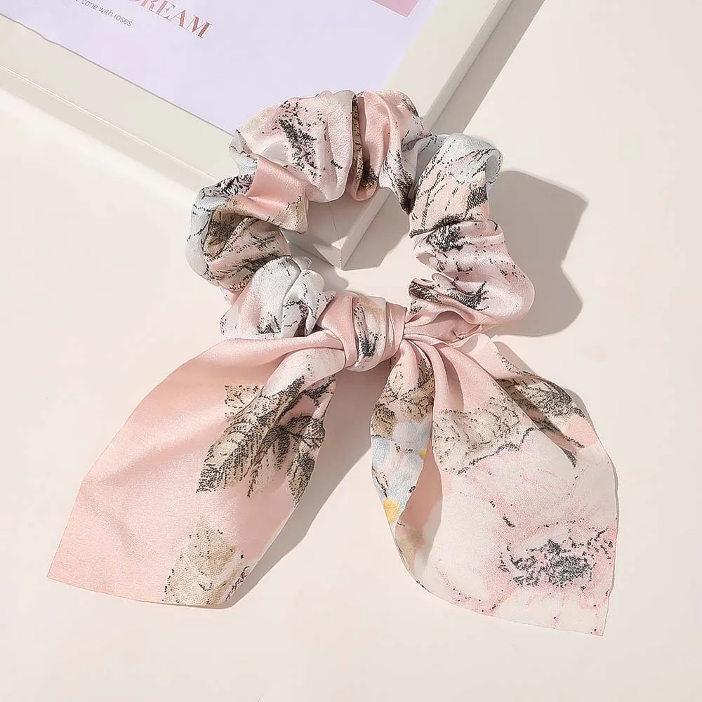Leopard Bowknot Elastisches Haarband Frauen Einfarbig Scrunchie Mädchen Haargummi Pferdeschwanz Halter Stirnband Haar Seil Haar Zubehör – Detail 14
