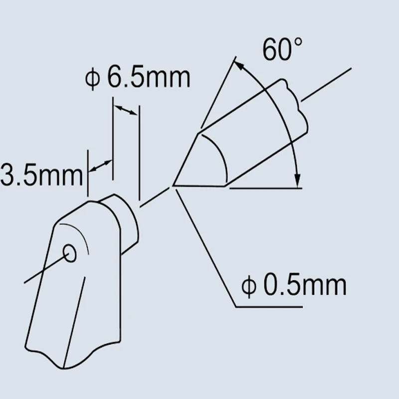 

Mechanical micrometer Flat measuring head pointed end outside single special tapering one conical small one end plan other point