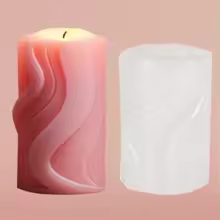 wave-shaped cylindrical fragrance candle silicone mold