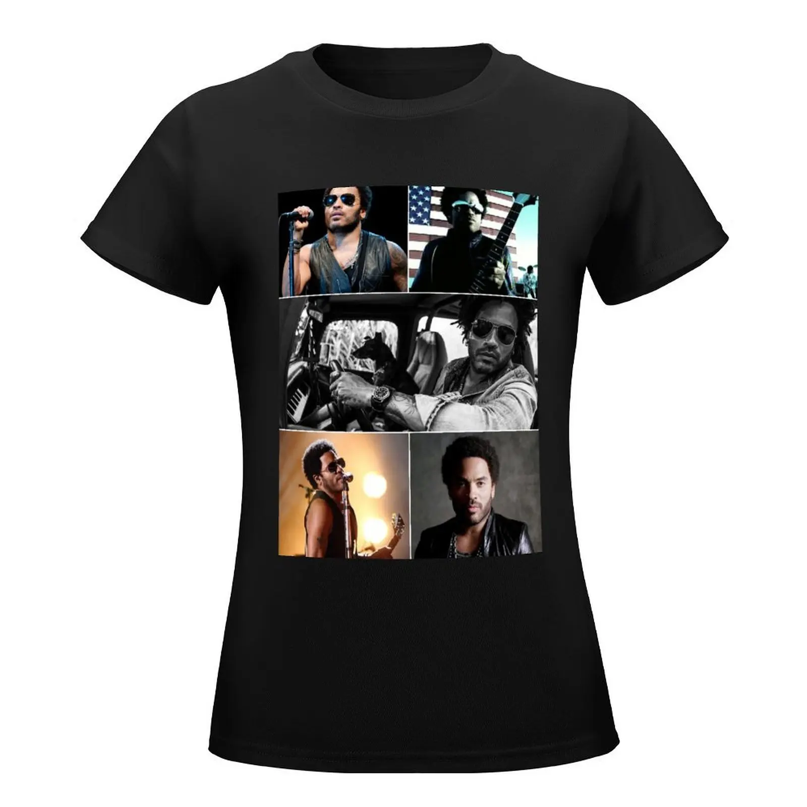 Camiseta de la cantante americana Lenny Kravitz para mujer, blusa personalizada de verano, Collage estético definitivo, 2024