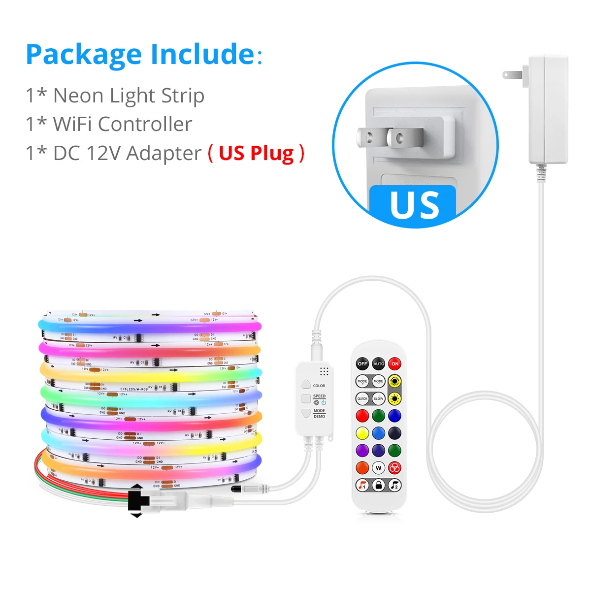 CHNAITEKE 12v tuya smart wifi rgbic cob led streifen rgb neonlicht ws2811 ic adressierbar leds flexibler fob hoch dichte cob lichter ra90 4
