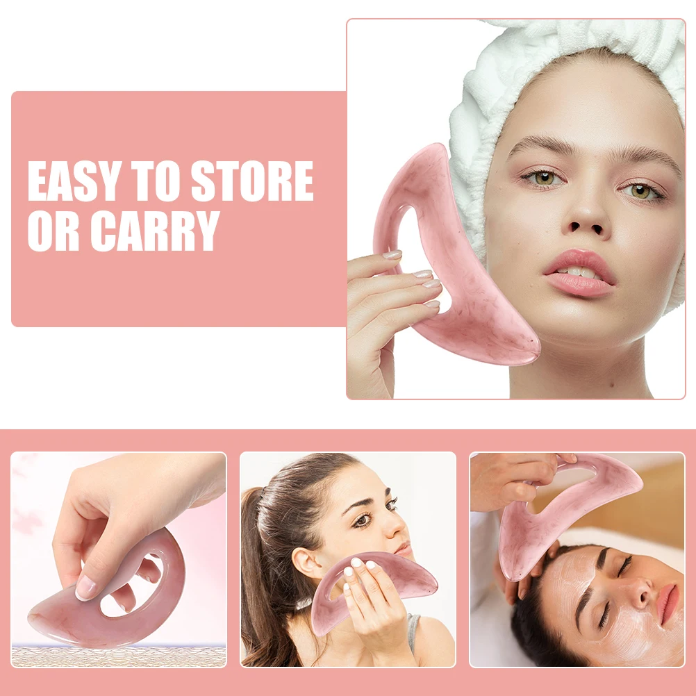 

Скребок Гуа Ша из смолы в форме луны, инструмент для массажа лица, компактный портативный скребок для мышц, доска для тела, инструмент Гуа Ша Гуаша