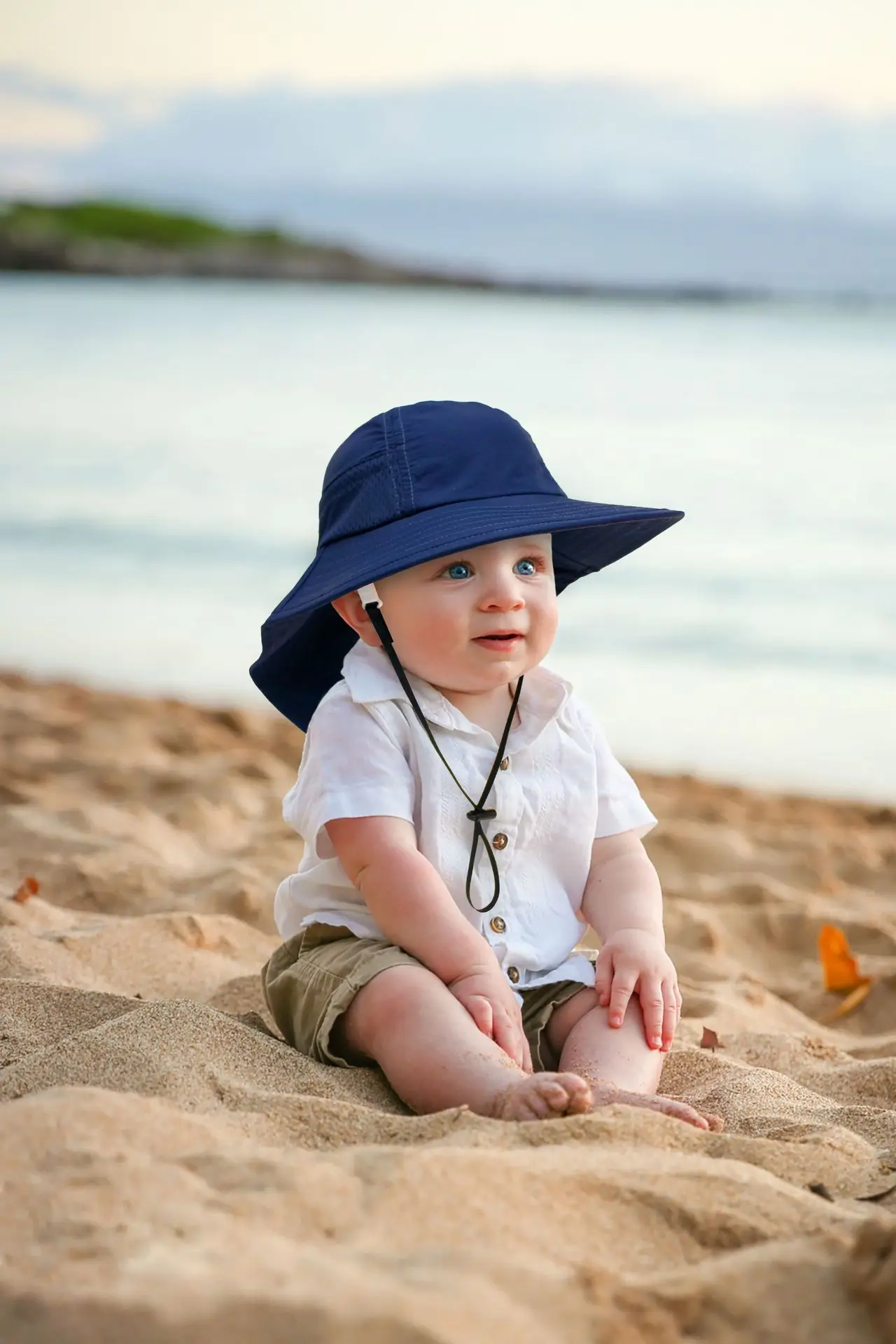 Verstellbare Fischermütze für Kinder, personalisierbar, für Frühling und Sommer, Baby, Sonnenschutz, Halsabdeckung, Mütze für Jungen und Mädchen, 2–6 Jahre, Strandkleidung – Detail 17