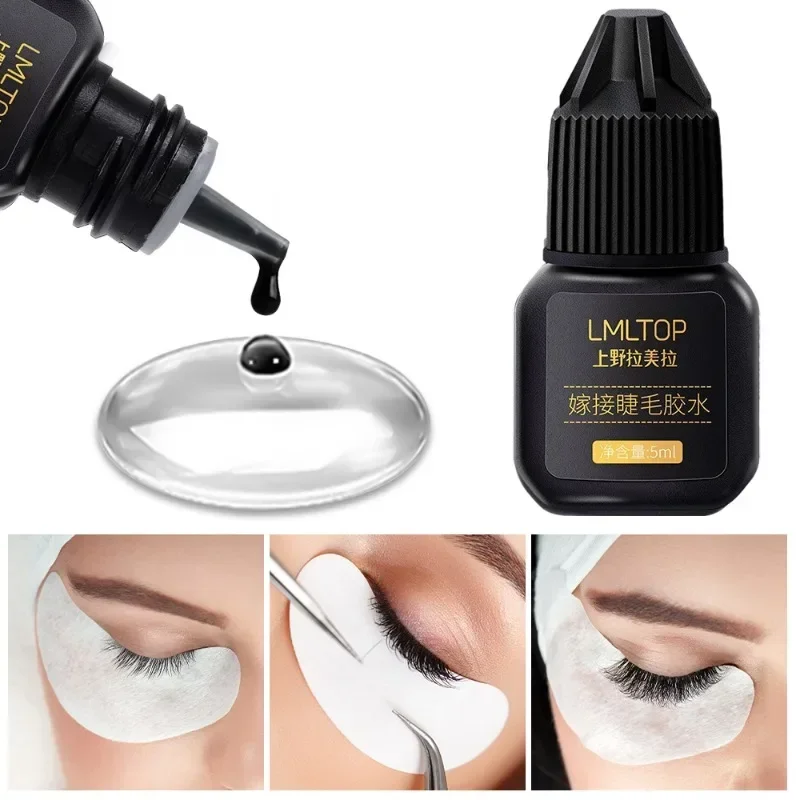 Black Color Eyelashes Extension Glue 5ml Waterproof Lasting Quick Drying Adhesive Grafting Lashes Glue No Irritant Makeup Tools